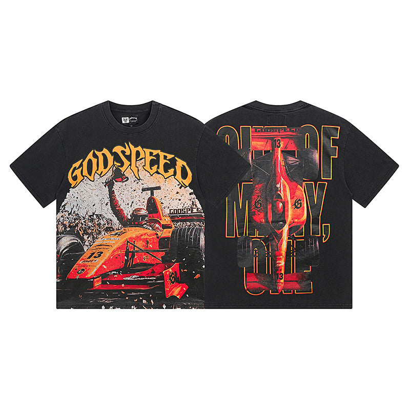 Black Street Vintage Washed T-Shirt (Crafted Print) 1131