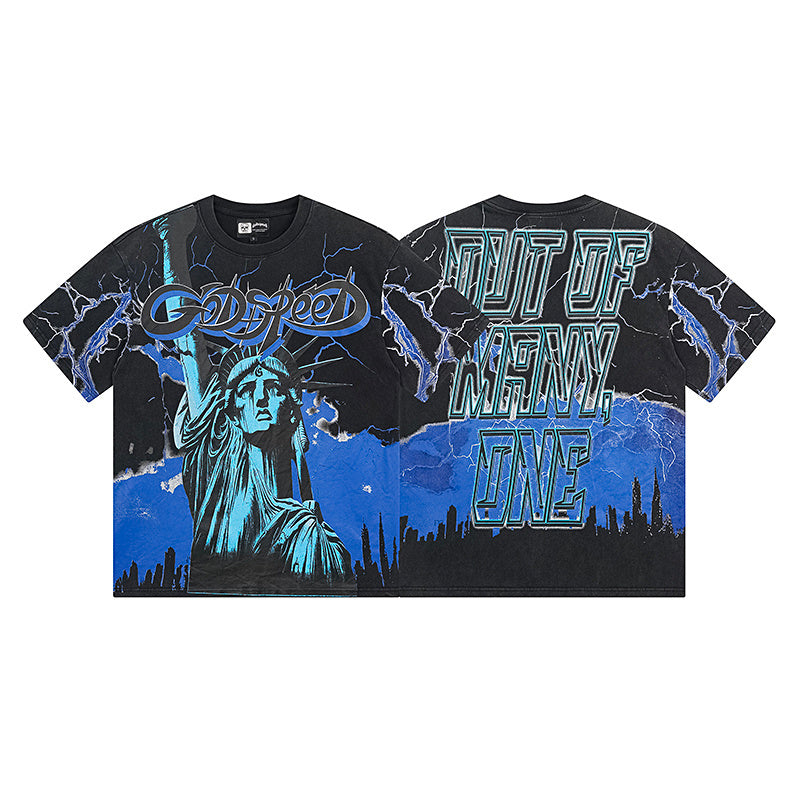 Black Street Vintage Washed T-Shirt (Crafted Print) 1150