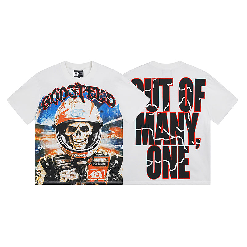 White Street Vintage Washed T-Shirt (Crafted Print) 3012