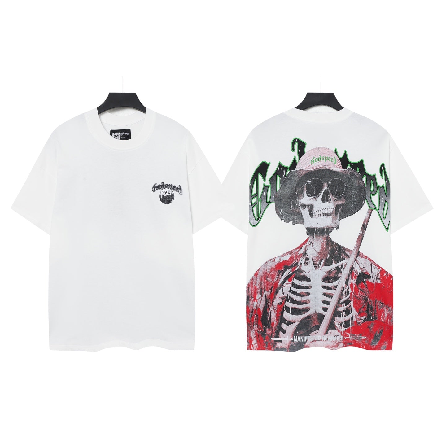 T-shirt homme blanc délavé style vintage (impression artisanale) 5077