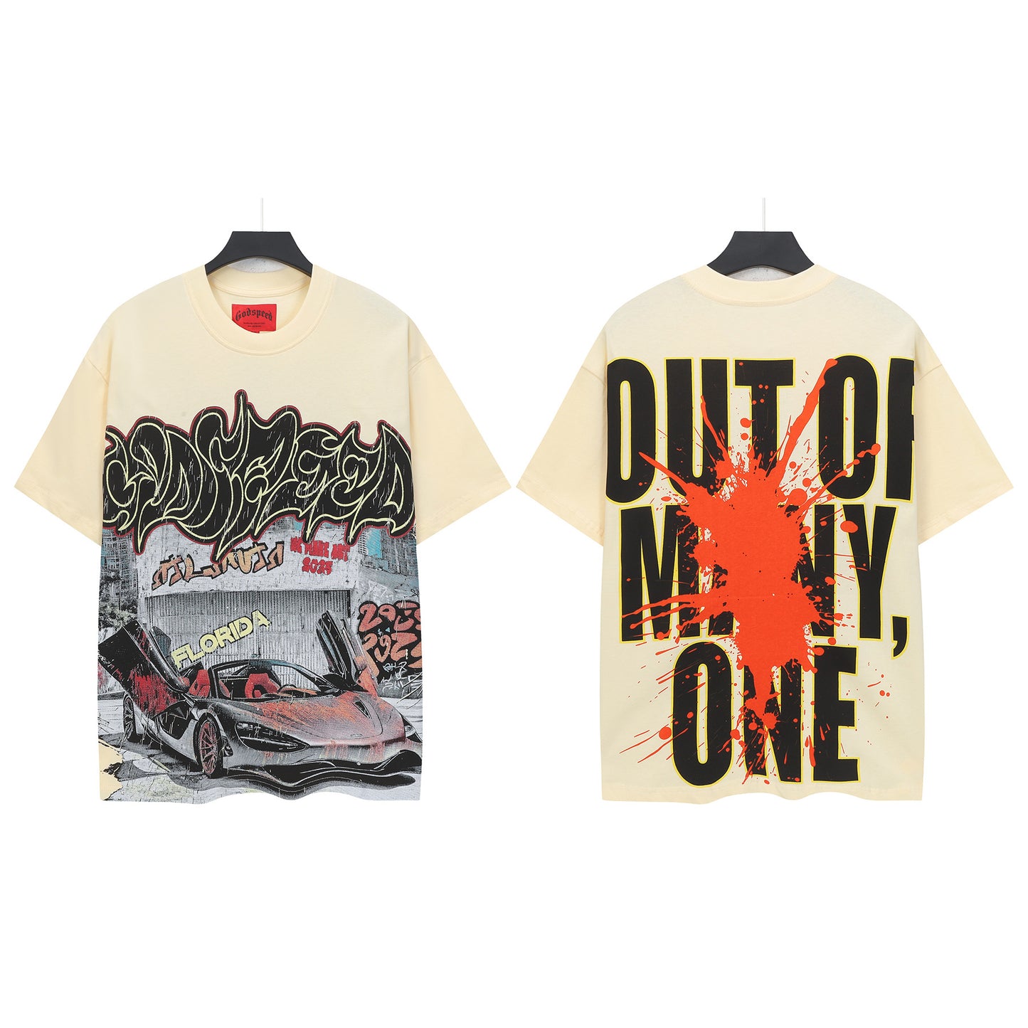 Beige Street Vintage Washed T-Shirt (Crafted Print) 5139