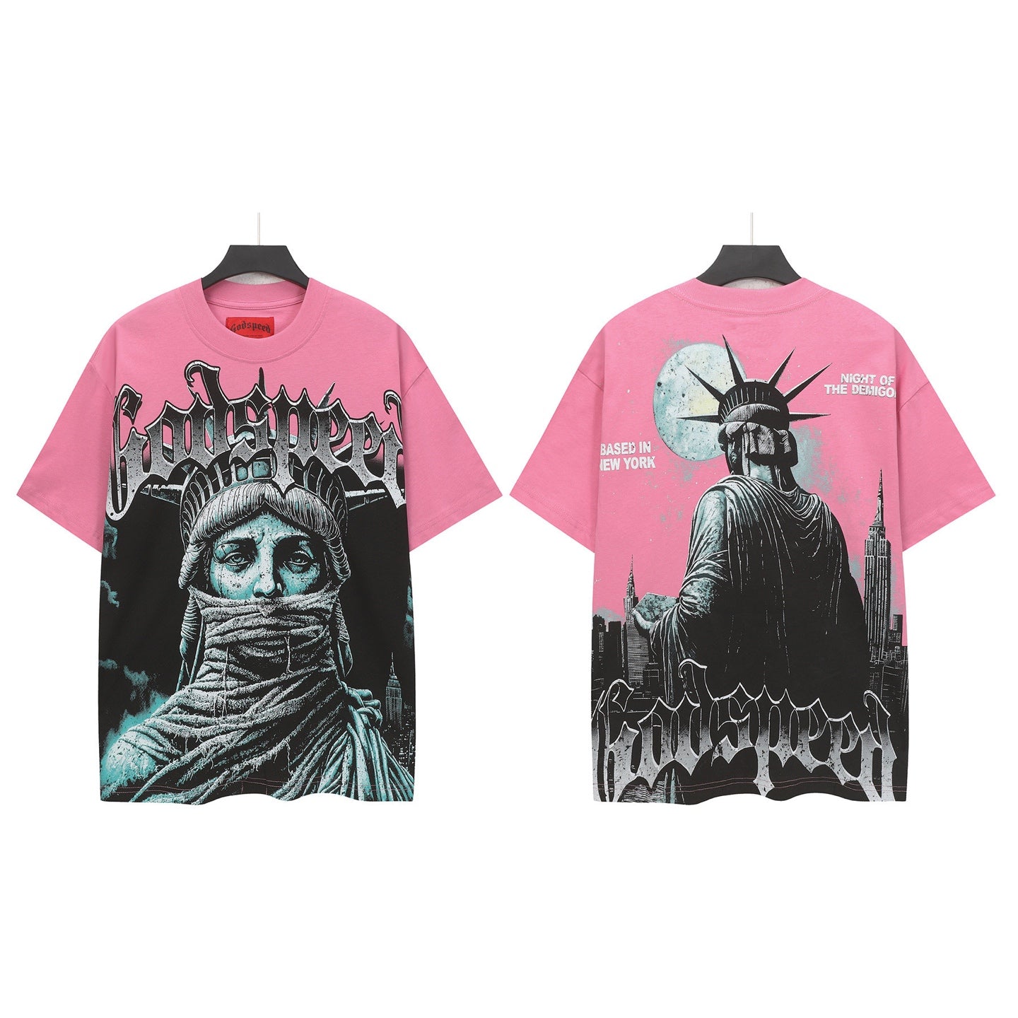 Pink Street Vintage Washed T-Shirt (Crafted Print) 5156