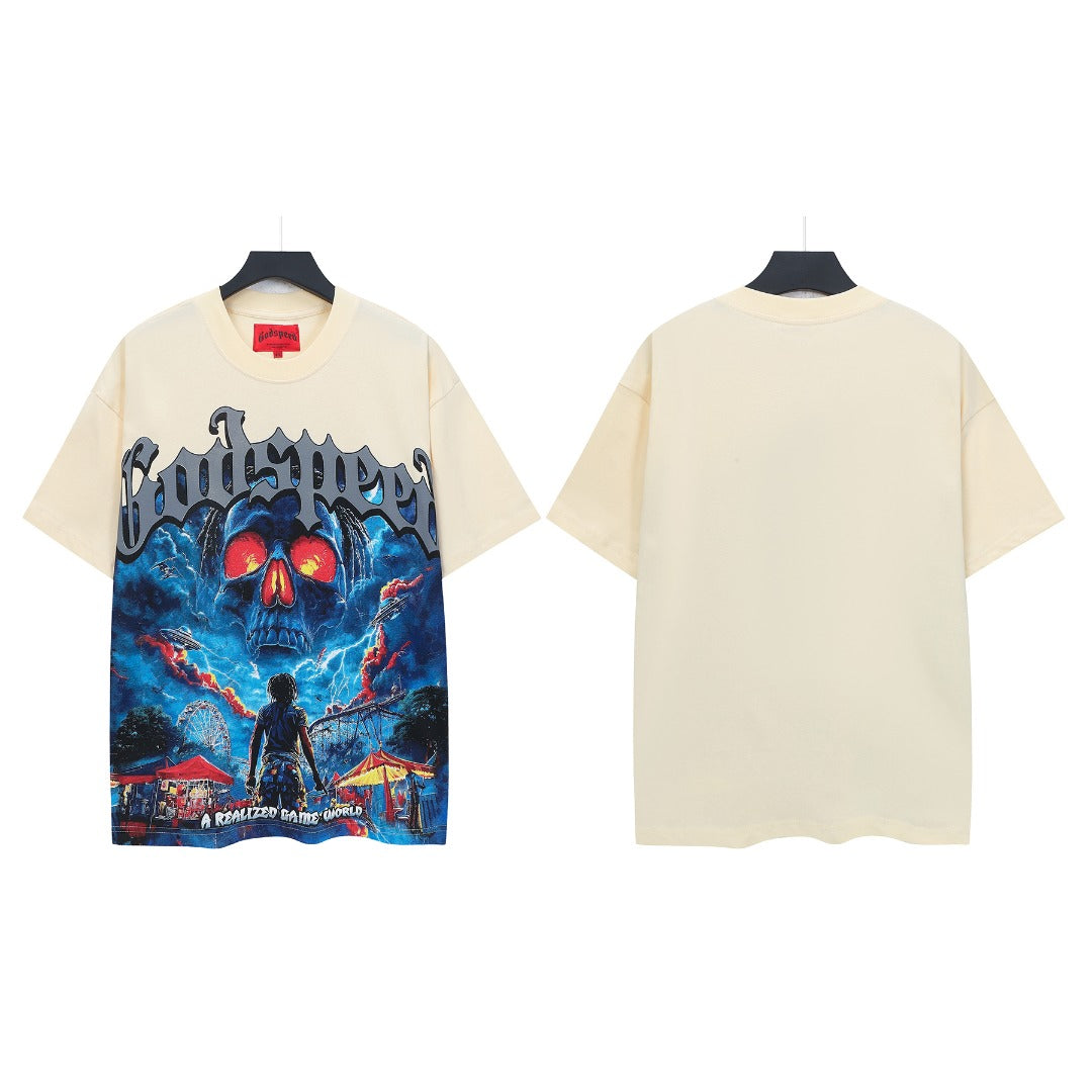 Beige Street Vintage Washed T-Shirt (Crafted Print) 5158