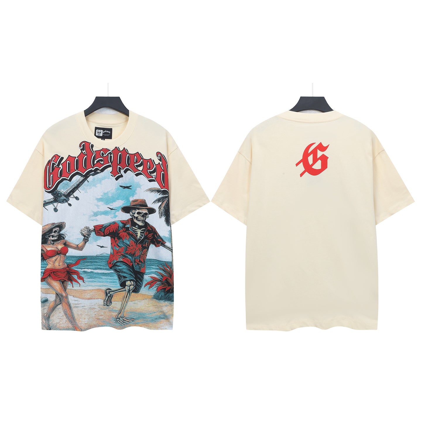 Beige Street Vintage Washed T-Shirt (Crafted Print) 5308