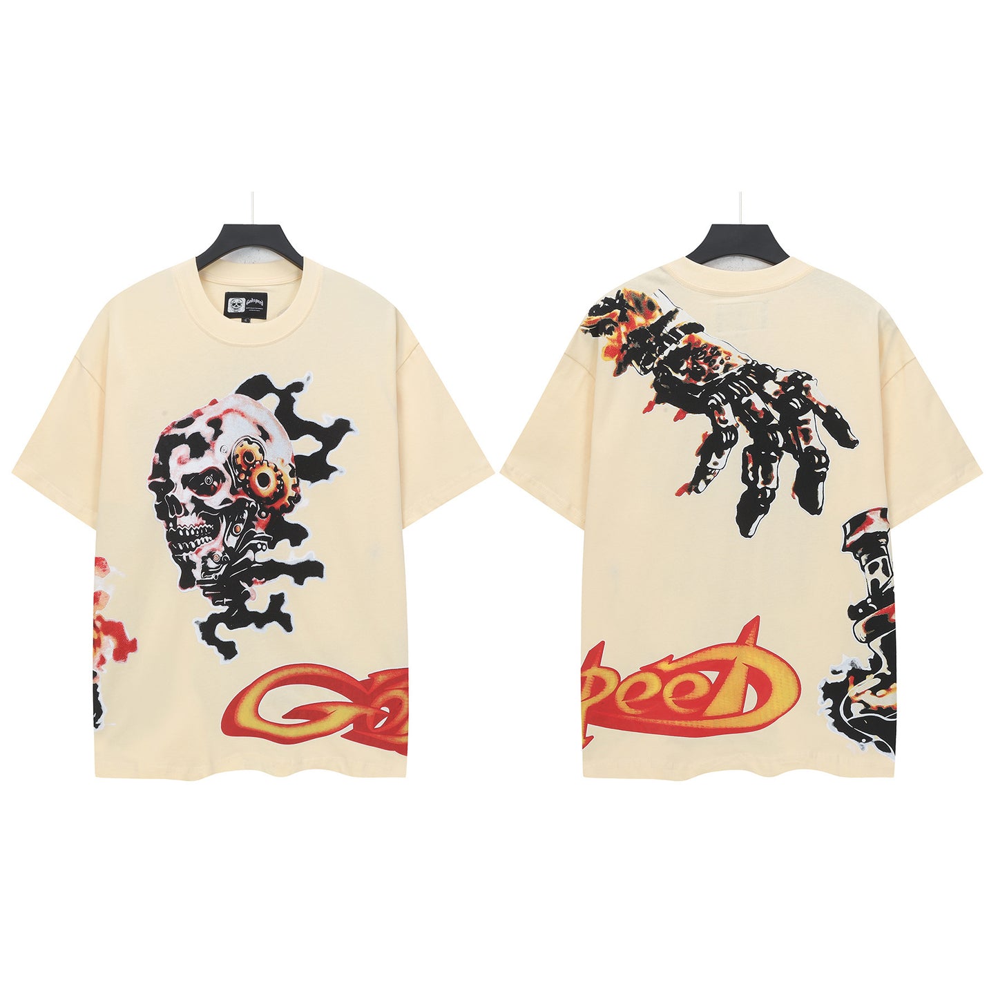 Beige Street Vintage Washed T-Shirt (Crafted Print) 5315