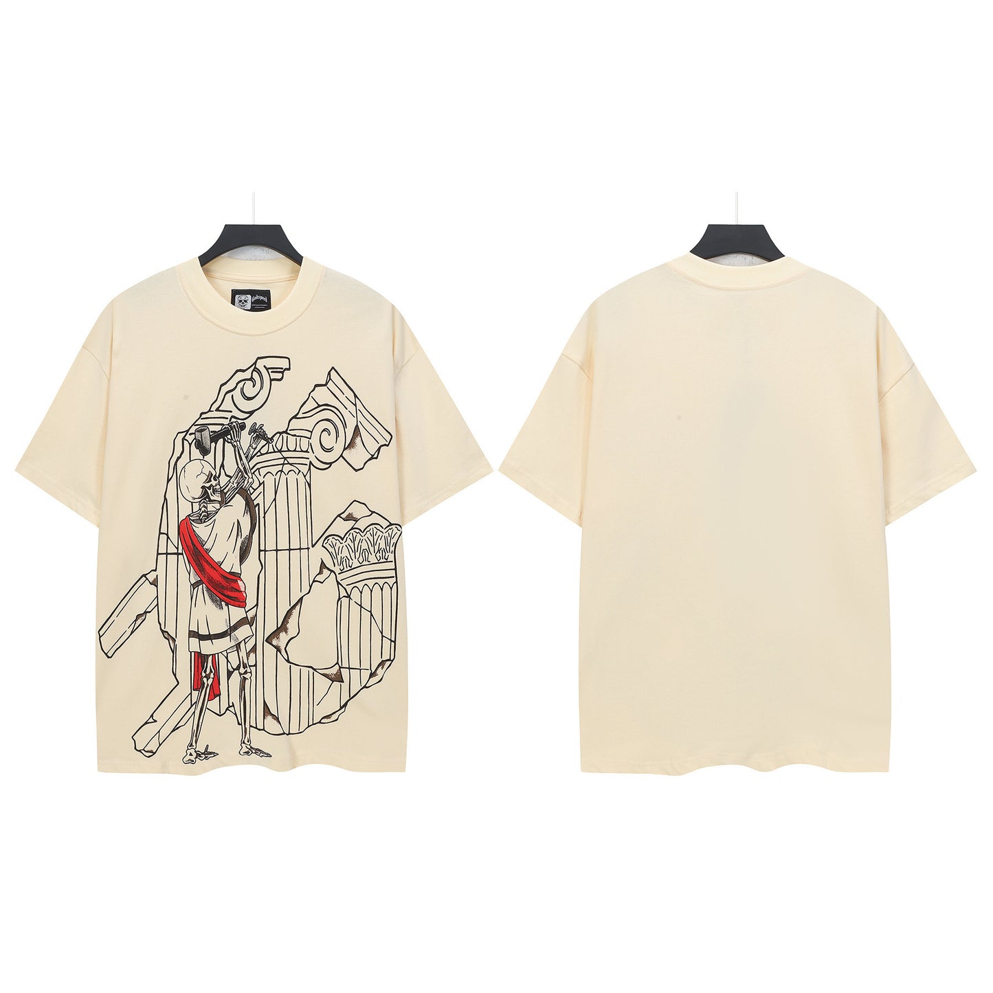 Beige Street Vintage Washed T-Shirt (Crafted Print) 5328