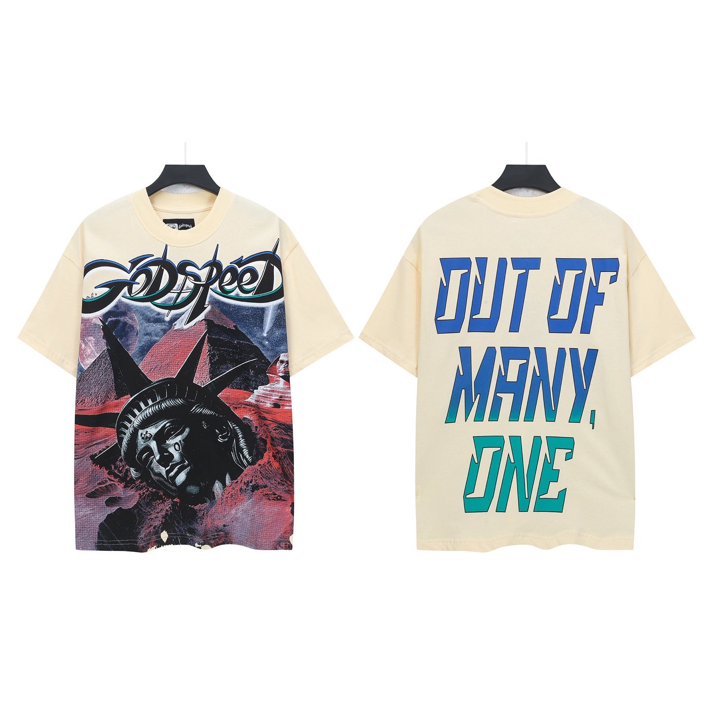 Beige Street Vintage Washed T-Shirt (Crafted Print) 5336