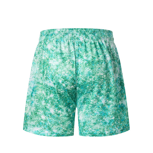 Aqua Green Streetwear Loose Fit Shorts Casual Urban Style EES-09