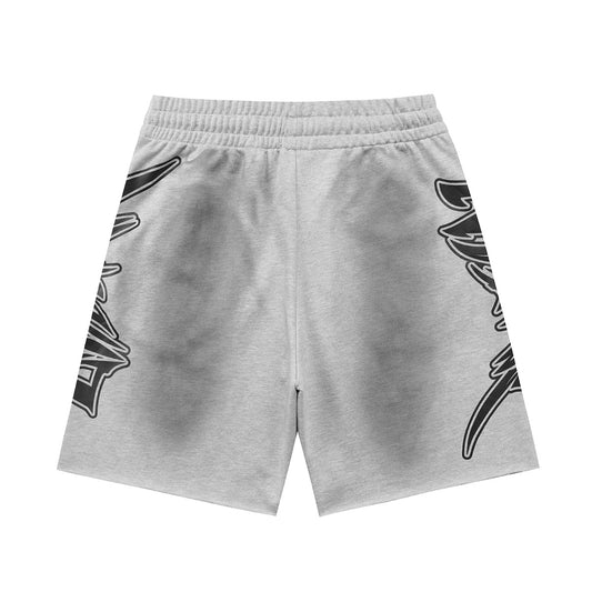 MIX 360G Heavyweight Cotton Terry Shorts Vintage Spray Paint Distressed Streetwear Shorts EM10