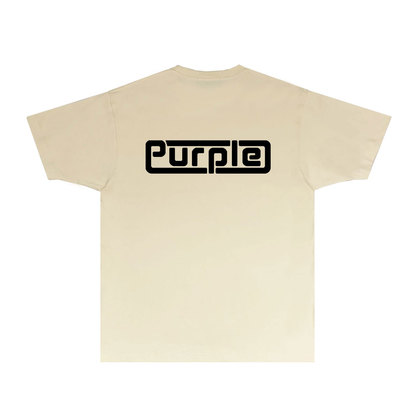 Purple Decorative Window Pattern Letter Graphic T-Shirt Short Sleeve Casual Streetwear Tee PUR049