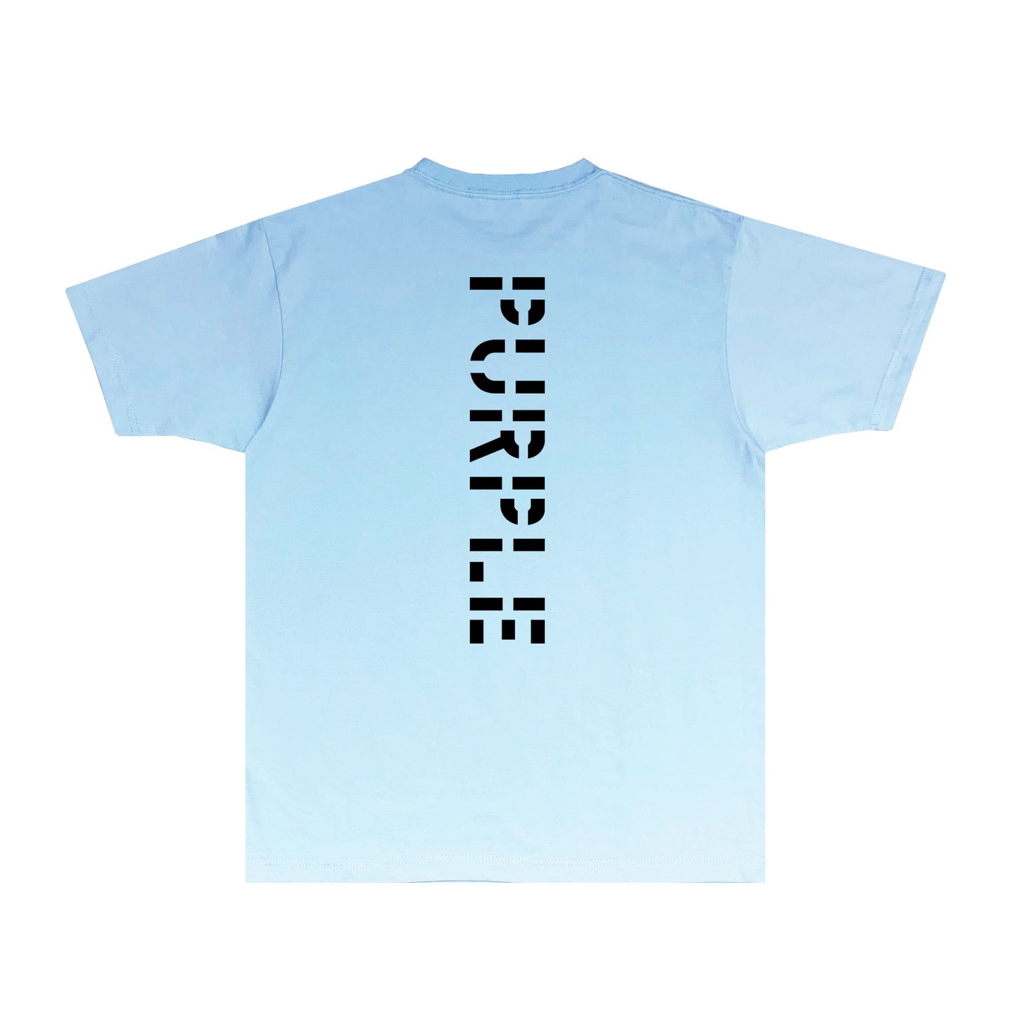 Purple Vertical Cut Letter Graphic T-Shirt Short Sleeve Casual Streetwear Tee PUR075