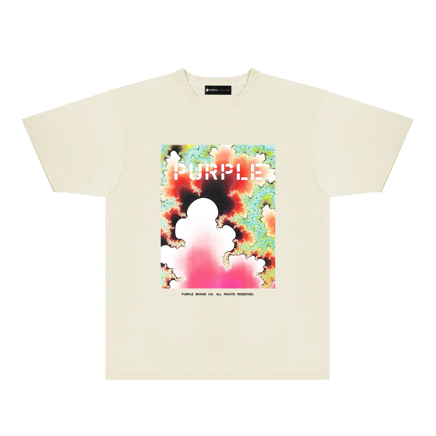 Purple Colorful Ink Splash Graphic T-Shirt Short Sleeve Casual Streetwear Tee PUR115