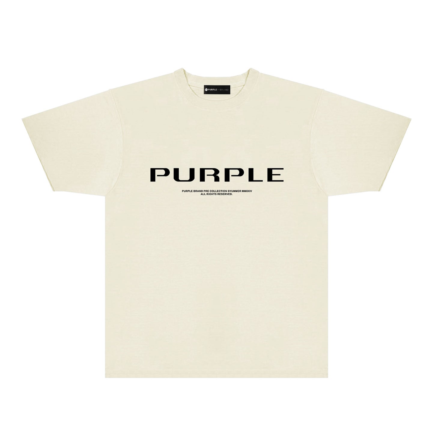 Purple Minimal Font Combination Graphic T-Shirt Short Sleeve Casual Streetwear Tee PUR124