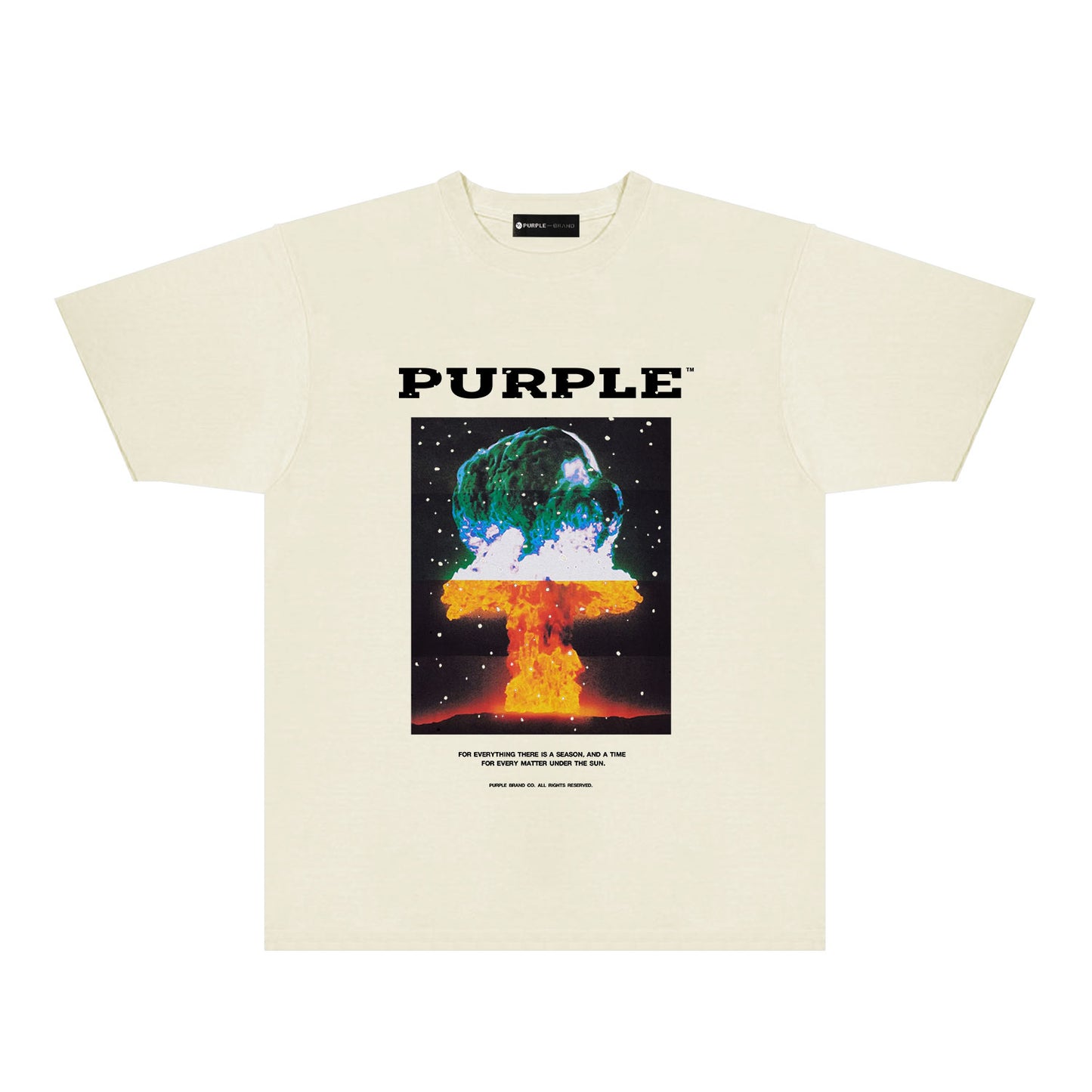 Purple Layered Mushroom Cloud Graphic T-Shirt Short Sleeve Casual Streetwear Tee PUR125