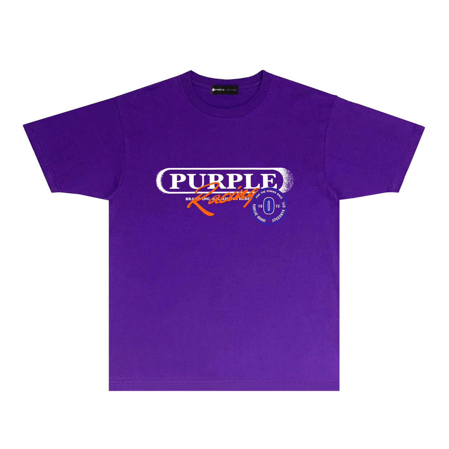 Purple Blurred Border Graphic T-Shirt Short Sleeve Casual Streetwear Tee PUR133