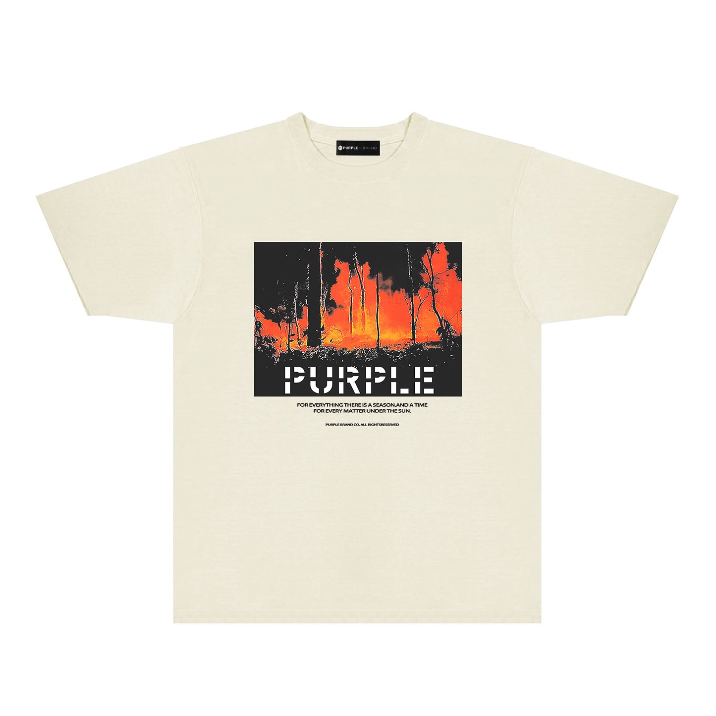 Purple Forest Wildfire Graphic T-Shirt Short Sleeve Casual Streetwear Tee PUR134