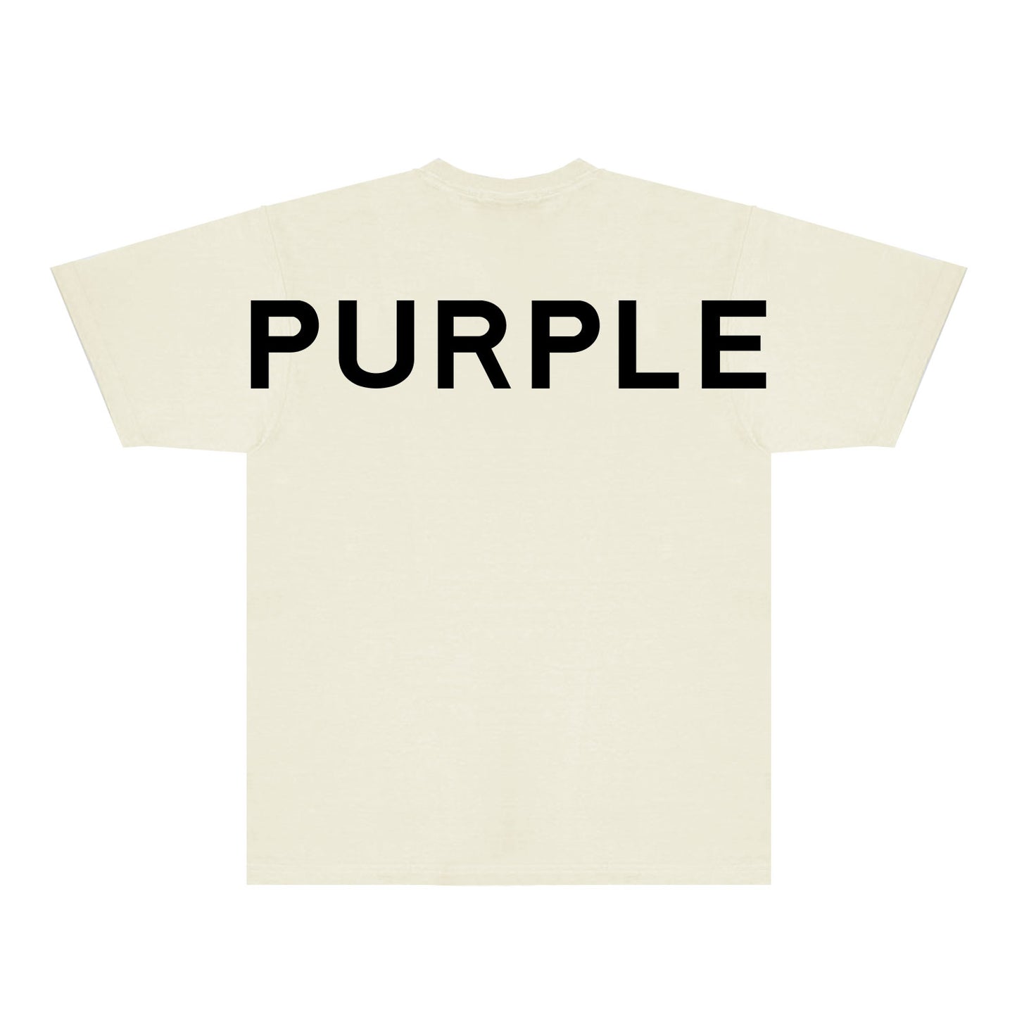 Purple Large Back Print Front Minimal Graphic T-Shirt Short Sleeve Casual Streetwear Tee PUR158
