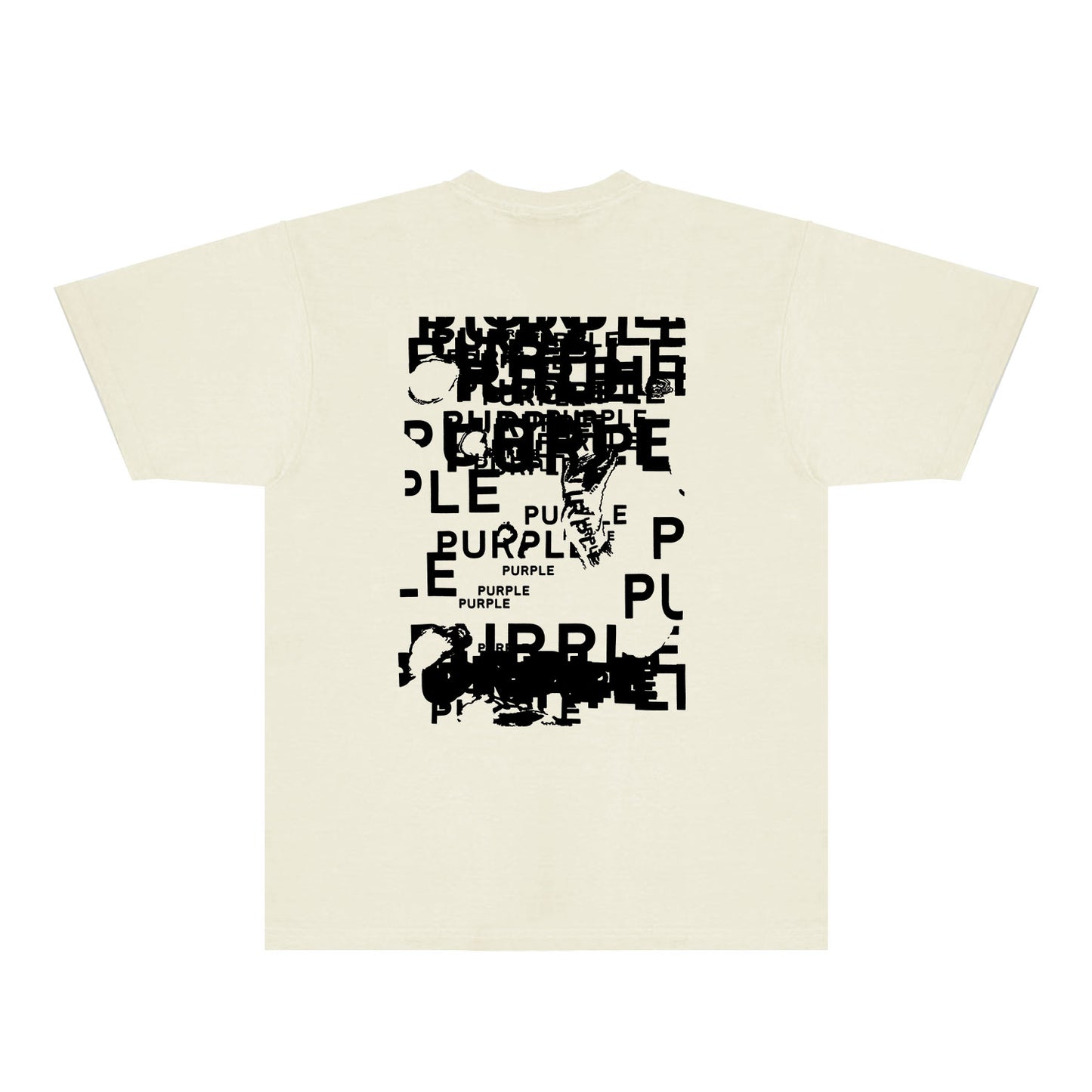 Purple Broken Point Graffiti Graphic T-Shirt Short Sleeve Casual Streetwear Tee PUR165