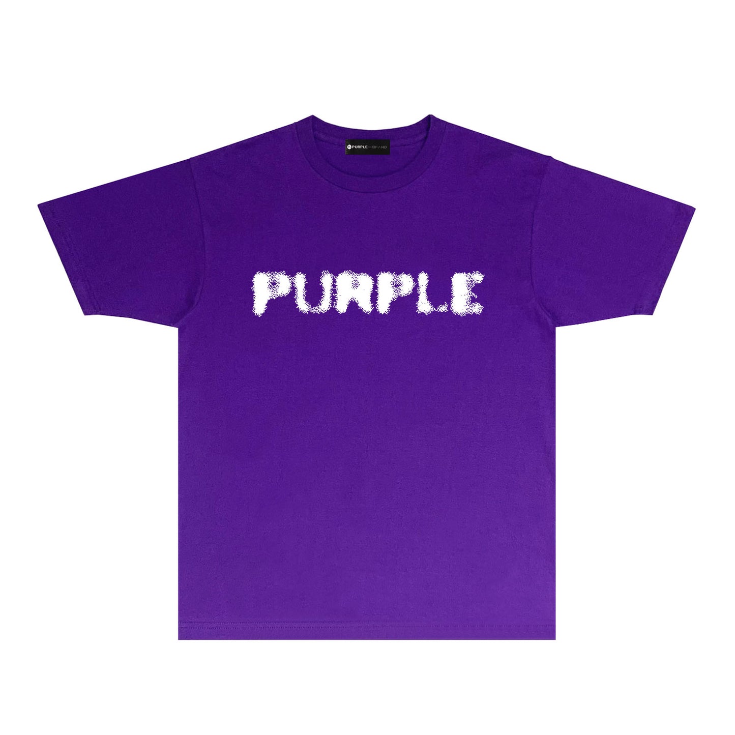 Purple Blurred Logo Graphic T-Shirt Short Sleeve Casual Streetwear Tee PUR169