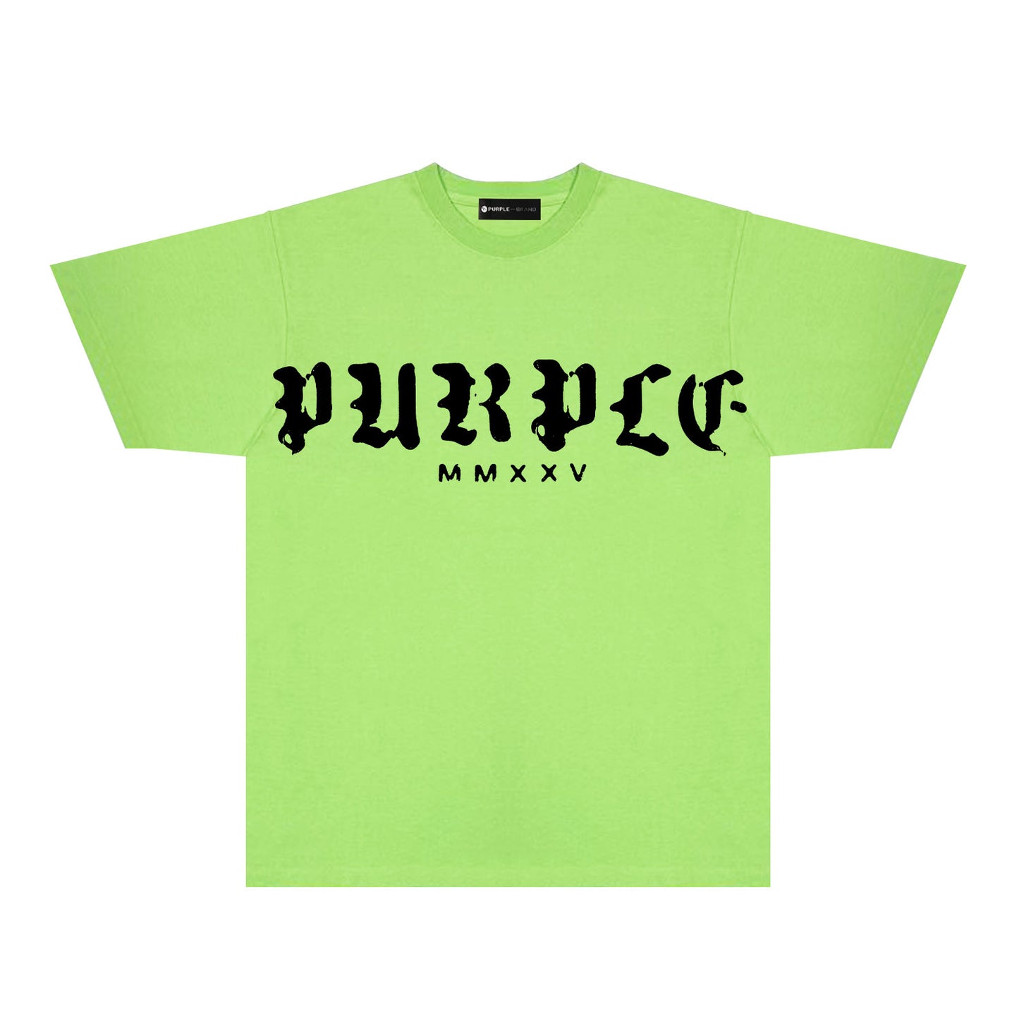Purple Large Front Letter Graphic T-Shirt Short Sleeve Casual Streetwear Tee PUR170