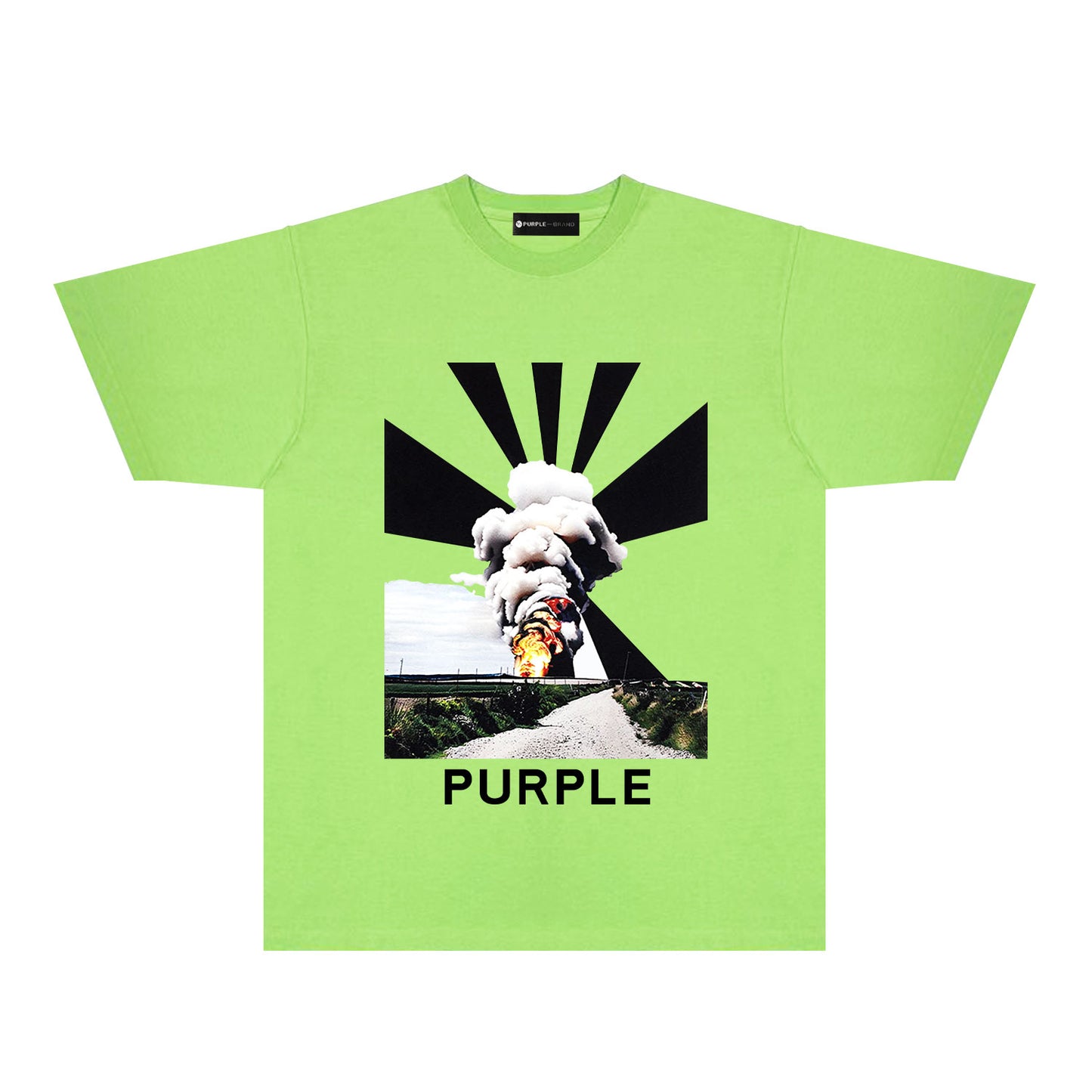 Purple Explosion Graphic T-Shirt Short Sleeve Casual Streetwear Tee PUR179