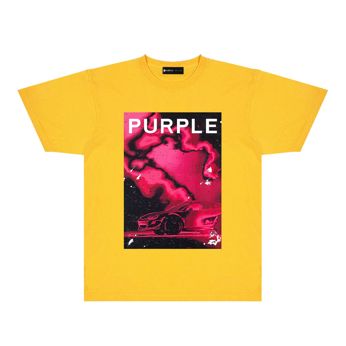 Purple Dreamy Car Graphic T-Shirt Short Sleeve Casual Streetwear Tee PUR183