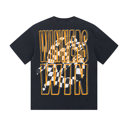 Black Street Vintage Washed T-Shirt (Crafted Print) 1016