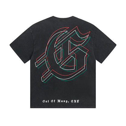 Black Street Vintage Washed T-Shirt (Crafted Print) 1060
