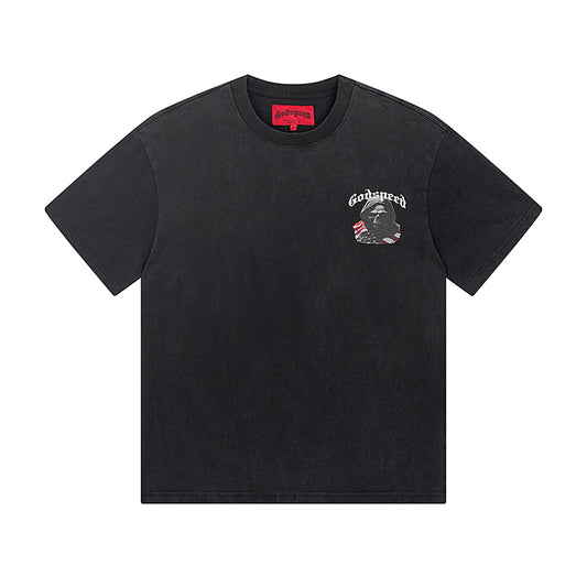 Black Street Vintage Washed T-Shirt (Crafted Print) 1088