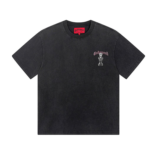 Black Street Vintage Washed T-Shirt (Crafted Print) 1089