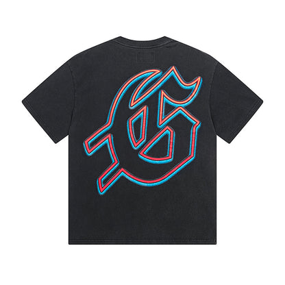 Black Street Vintage Washed T-Shirt (Crafted Print) 1121