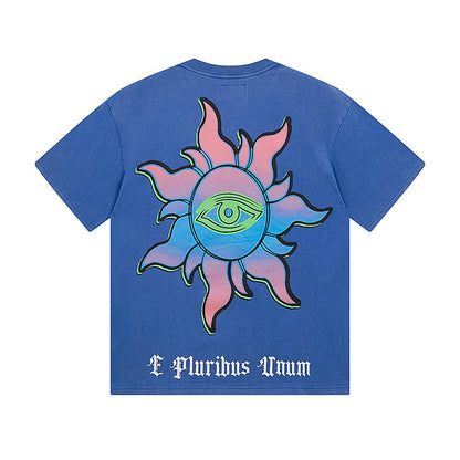 Black & Blue Street Vintage Washed T-Shirt (Crafted Print) 1125