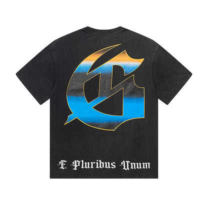 Black Street Vintage Washed T-Shirt (Crafted Print) 1126
