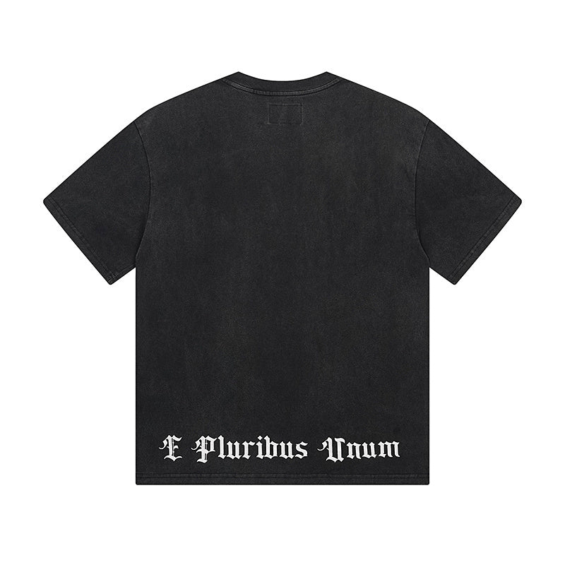 Black Street Vintage Washed T-Shirt (Crafted Print) 1127