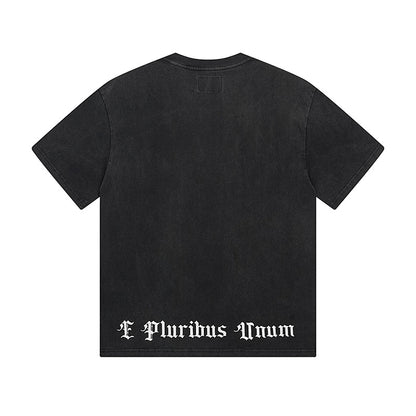 Black Street Vintage Washed T-Shirt (Crafted Print) 1127