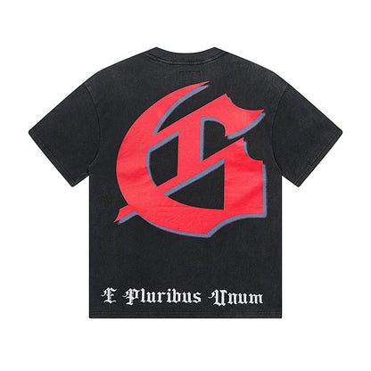 Black Street Vintage Washed T-Shirt (Crafted Print) 1129