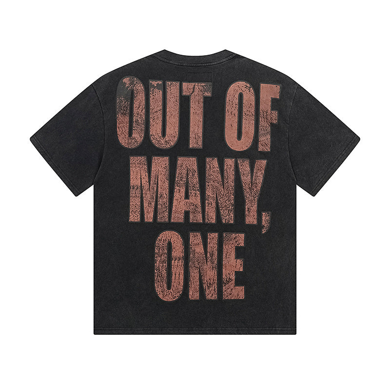 Black Street Vintage Washed T-Shirt (Crafted Print) 1130