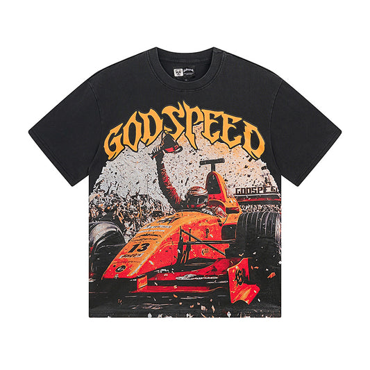 Black Street Vintage Washed T-Shirt (Crafted Print) 1131