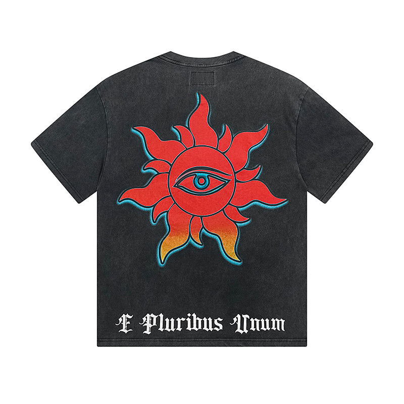 Black Street Vintage Washed T-Shirt (Crafted Print) 1137