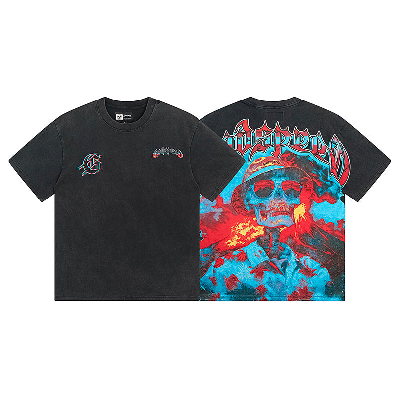 Black Street Vintage Washed T-Shirt (Crafted Print) 1138