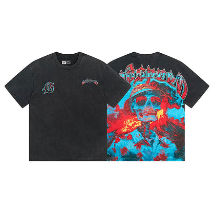Black Street Vintage Washed T-Shirt (Crafted Print) 1138
