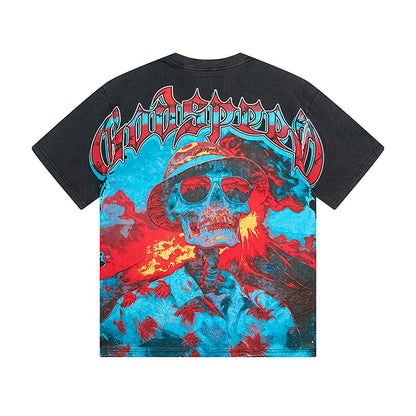 Black Street Vintage Washed T-Shirt (Crafted Print) 1138