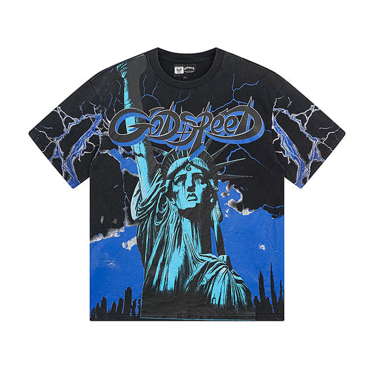 Black Street Vintage Washed T-Shirt (Crafted Print) 1150