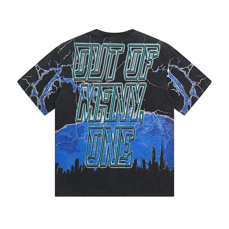Black Street Vintage Washed T-Shirt (Crafted Print) 1150