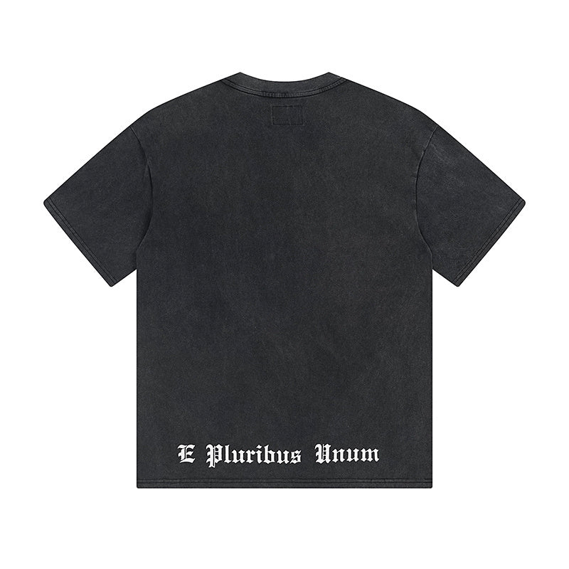 Black Street Vintage Washed T-Shirt (Crafted Print) 1163