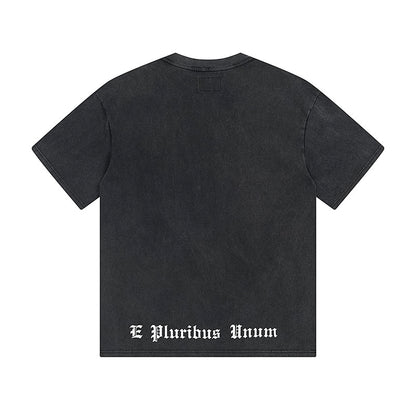 Black Street Vintage Washed T-Shirt (Crafted Print) 1163