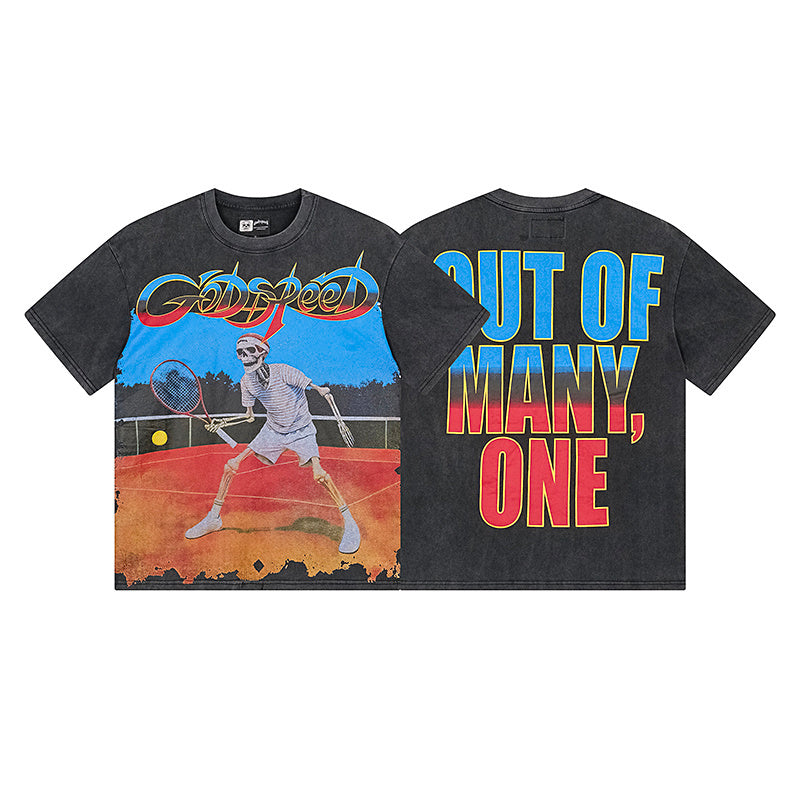 Black Street Vintage Washed T-Shirt (Crafted Print) 1170