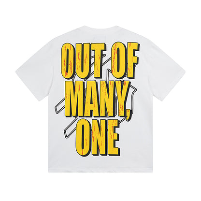 Men’s White & Beige Rock Street Vintage Washed T-Shirt (Crafted Print) 3000