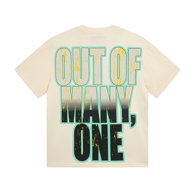 Men’s Beige Rock Street Vintage Washed T-Shirt (Crafted Print) 3002