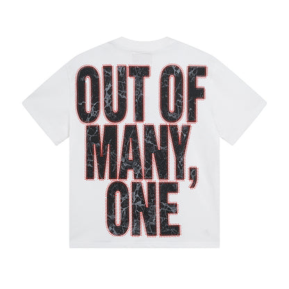 Men’s White & Beige Rock Street Vintage Washed T-Shirt (Crafted Print) 3003